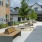 Outdoor sidewalk with seating