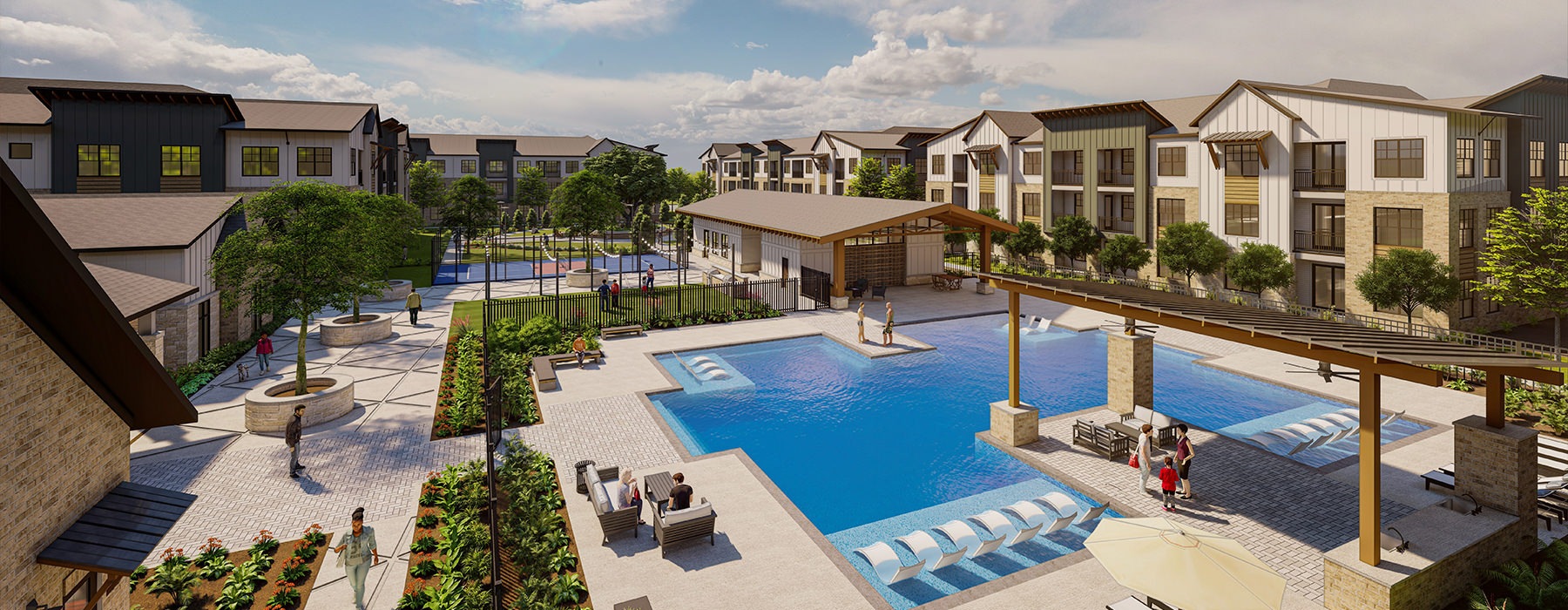 pool with lounge chairs